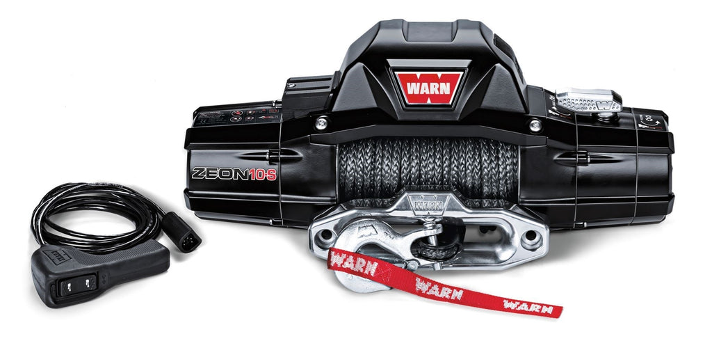 Warn-winch-Zeon-10s-black- silver fairlead- silver hook- red warn tag-black-wire-controller