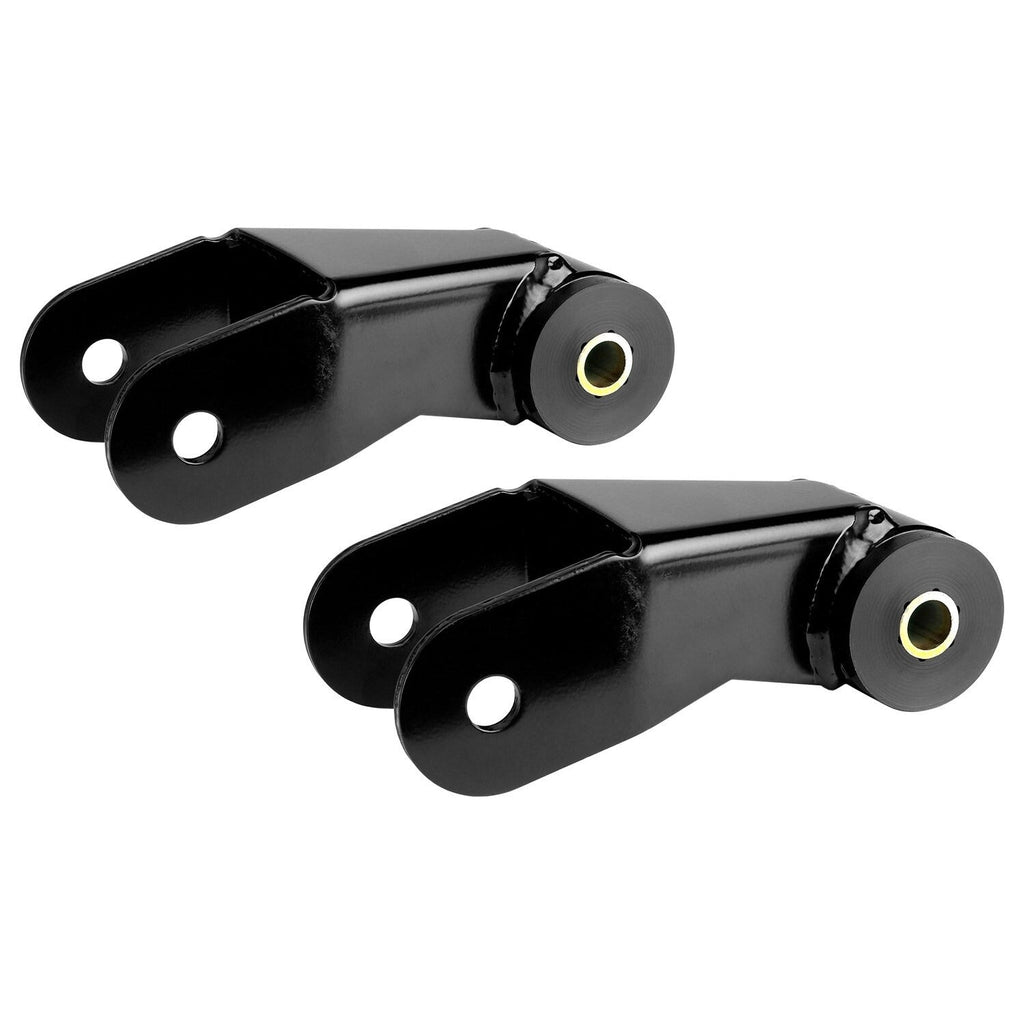 XJ Cherokee Boomerang Leaf Spring Shackles 5in Incl. Urethane Bushings and Hardware RockJock 4X4