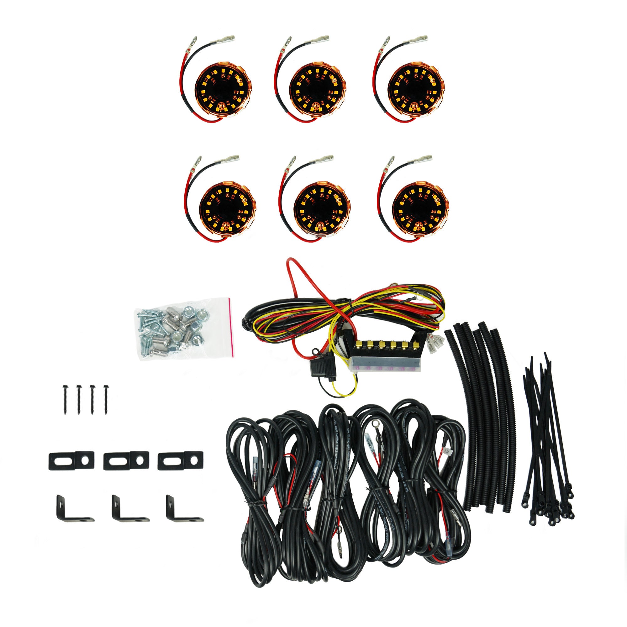 Kevin Twd Cyclone V2 LED - Rock Light - 6-Light System - Amber - 5W Flood Beam ...