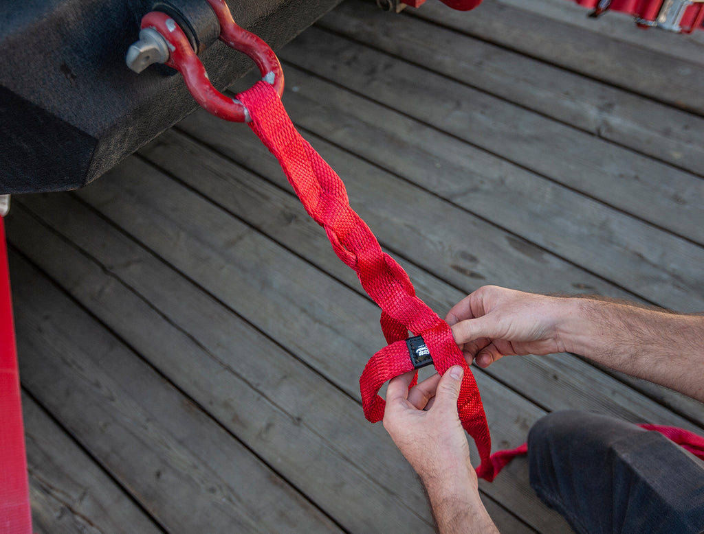 SpeedStrap Red Weavable 1" Recovery Strap Demo, D-ring